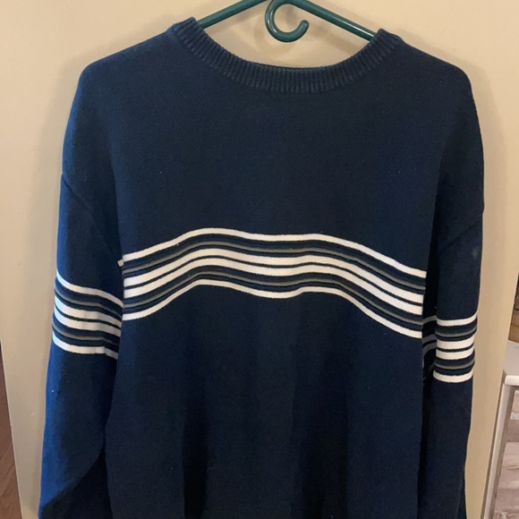 Quiksilver Sweater Men L Red Gray Crew Neck Acrylic Cotton Long Sleeve Jumper - Picture 1 of 6